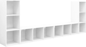 vidaXL 4 db fehér szerelt fa TV-szekrény 107 x 35 x 37 cm