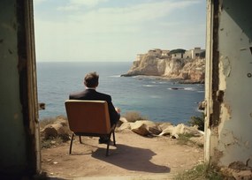 Poszter 70x50cm Magányos tengerparti konfrontáció