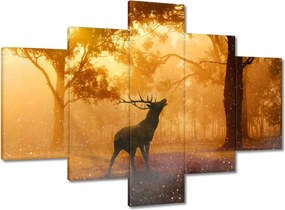 Vászonkép 100x70 Szarvas az erdőben