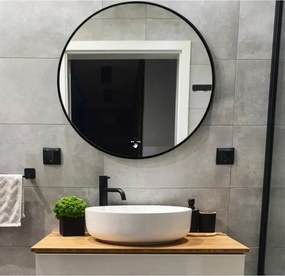 Viva AURA DELTA fürdőszoba tükör - érintésmentes kapcsoló - FEKETE - LED - KEREK - átmérő 60 cm