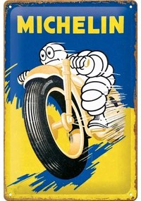 Fém tábla Michelin - Motorcycle Bibendum, (30 x 20 cm)