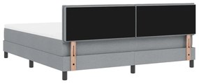 Box Spring Ágy Matraccal &amp; LED Világosszürke 180x200 cm Szövet