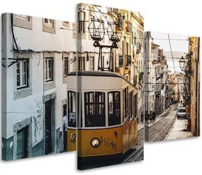 Gario Vászonkép Történelmi villamos Lisszabonban - 3 részes Méret: 60 x 40 cm