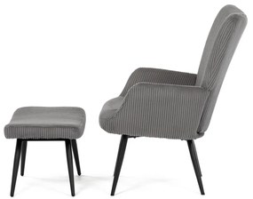 Pihenőfotel lábtartóval L7285 GREY6, szürke