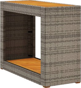 vidaXL szürke polyrattan falapos kerti asztal 100x40x75 cm