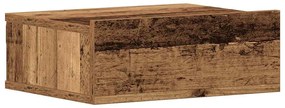 Antik fa szerelt fa lebegő éjjeliszekrény 40x32x15 cm