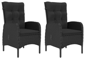 vidaXL 3 részes fekete kerti étkezőgarnitúra