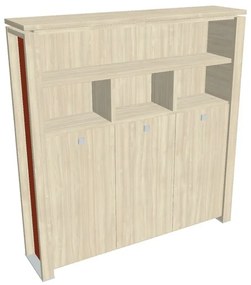Verno+ S magas gardrób 200 x 46 x 210 cm, polccal, akác / narancs