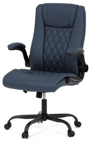 Scaun pivotant de birou albastru Tapițată Piele Eco KA-Y344