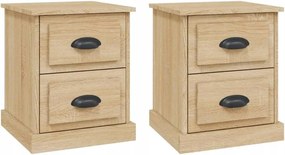 Éjjeliszekrény, 2 db, sonoma tölgy, 39x39x47,5 cm