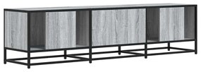 szürke sonoma színű szerelt fa és fém TV-szekrény 160x35x41 cm
