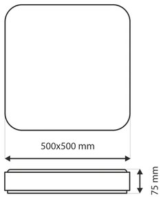 LED Dimmelhető mennyezeti lámpa UNA LED/60W/230V 2700-6500K  + távirányító