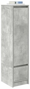 betonszürke szerelt fa magasszekrény 29,5x34x119,5 cm