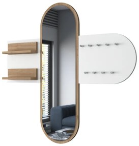 Fali tükör RANI 125x120 cm fehér/barna