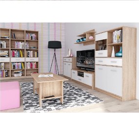 komód 1D1S, fehér/tölgy sonoma, TEYO