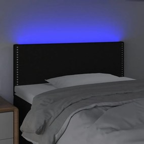fekete szövet LED-es fejtámla 100x5x78/88 cm