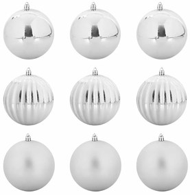 Karácsonyi Díszgömb Készlet 9 pcs Ezüst