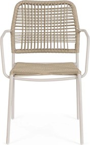 Bézs-natúr színű fém kerti szék Jable – Bizzotto