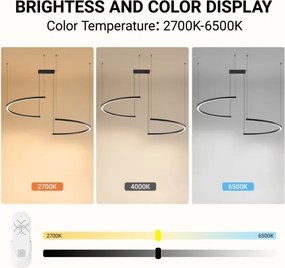 Immax NEO 07329L - LED dimmelhető, kábelre függeszthető csillár FINO 72W/230V 120 cm fekete Tuya+ távirányító