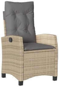 3 részes bézs polyrattan kerti étkezőgarnitúra párnákkal