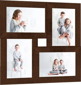 vidaXL sötétbarna MDF fényképkeretszett 4 db 13 x 18 cm-es képhez