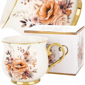 Bögre dobozban porcelán 450 ml csésze virág mintás ajándék