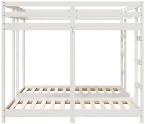 vidaXL Háromszintes emeletes ágykeret Fehér 160 x 200 cm Tömör fenyőfa