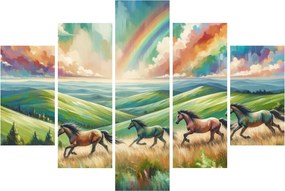 Kép – Vágtázó lovak a tájban (150x105 cm)