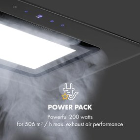 Klarstein Hektor Brilliant Edition, beépíthető páraelszívó, 52 cm, 506 m³/ó, érintőképernyős, fekete