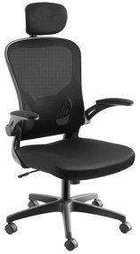 tectake 405323 arges ergonomikus irodai szék állítható fejtámlával - fekete
