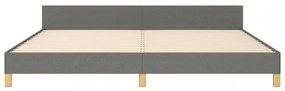 sötétszürke szövet ágykeret matrac nélkül 200 x 200 cm