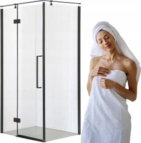 Fresh-line profil nélküli kabin 120x80 balos, fekete