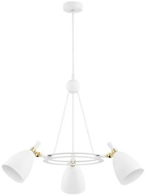 Argon 6148 - Csillár rúdon CHARLOTTE 3xE27/15W/230V fehér/arany