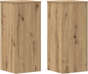 vidaXL 2 db kézműves tölgy szerelt fa növénytartó állvány 30x30x70 cm