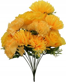 Csokor 12 Virág Rózsa Szegfű Krizantém Sárga