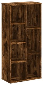 füstös tölgy színű szerelt fa könyvszekrény 50x25x105 cm