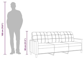 3 személyes világosszürke szövet kanapé 210 cm