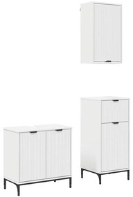 Fürdőszoba bútor szett 3 pcs Fehér 39.5 x 36 x 88 cm Faanyag