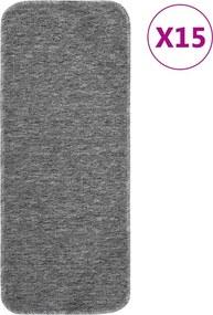 vidaXL 15 db szürke négyszögű csúszásmentes lépcsőszőnyeg 60 x 25 cm