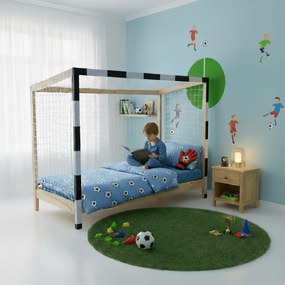 Montessori ágy, természetes/fehér/fekete, 90x200, FUTAL