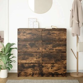 füstös tölgy színű szerelt fa tálalószekrény 100x35x99 cm