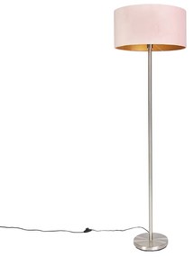 Állólámpa acél rózsaszín árnyalattal 50 cm - Simplo