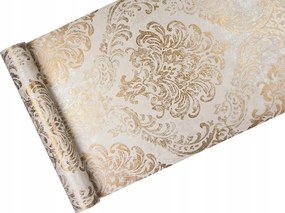 Tapéta Látványos Krém Dísz arany