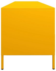 mustársárga hidegen hengerelt acél TV-szekrény 202x39x43,5 cm