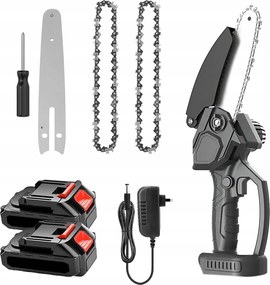 Akkumulátoros Szénkefe Nélküli Láncfűrész 8” 2xAKU 21V Ágfűrész