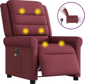 vidaXL bordó szövet elektromos dönthető masszázsfotel
