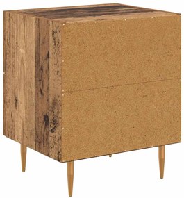 vidaXL Éjjeliszekrény fiókkal 2 pcs Öreg fa 40 x 35 x 47,5 cm Faanyag