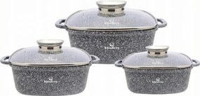 Gránit Edénykészlet 3 Db-os Szögletes Indukciós 2.7/4.5/6.7L