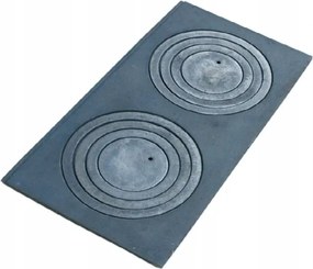 2 Lyukú Főzőlap 70X33CM Öntöttvas Tűzijáték Sütőlap