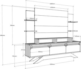 Delpi Walnut and White TV-fal